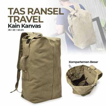 Gambar Tas Ransel Pria Kanvas Besar Barrel Tas Traveling Pendakian Gunung - KHAKI SMALL dari RUMAH PERKAKAS 47 undefined Tokopedia