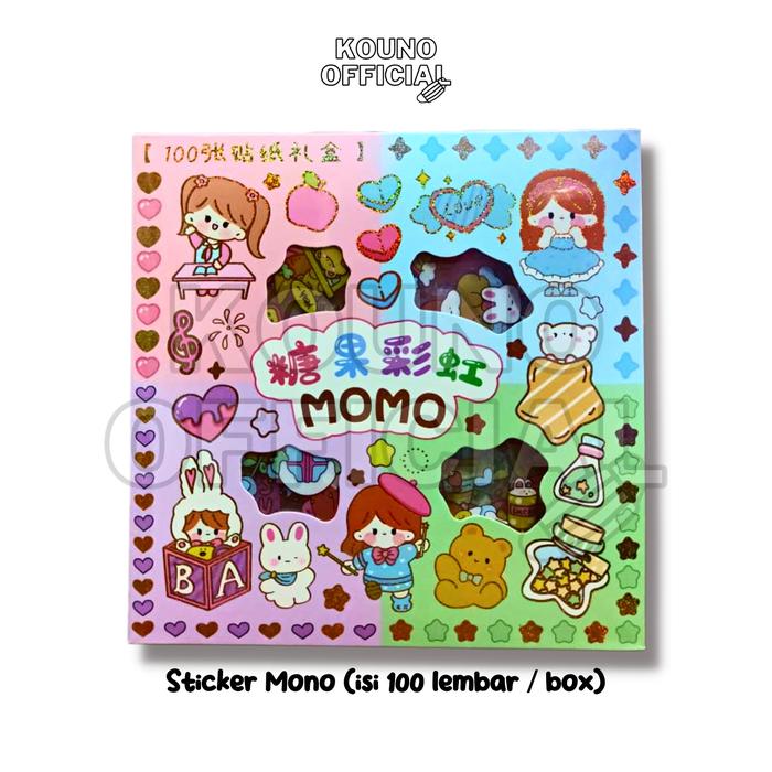 Gambar STICKER MOMO & NONO ISI 100 LEMBAR / STIKER WATERPROOF CUTE - Momo Mix dari Kouno Official undefined Tokopedia
