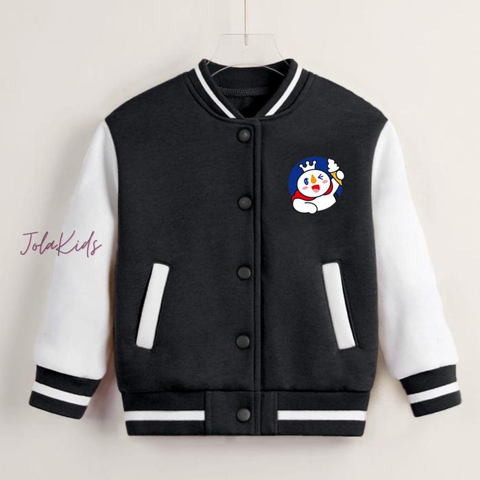 Gambar Jaket Baseball Anak Perempuan Mixue Jacket Sweater Varsity Cewe Cowo - Hitam, M 2-3THN dari JOLAKIDS Store undefined Tokopedia