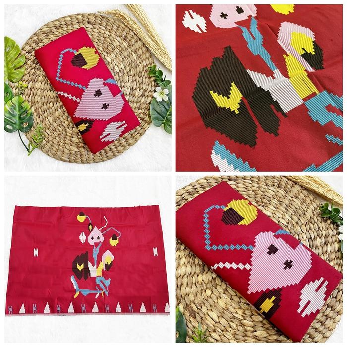 Gambar Kain Sarung Sutra Lagosi Tenun Asli - Tenun Sengkang LAG (Per Pcs) - Merah LAG-22-03 dari Tenun Sengkang undefined Tokopedia