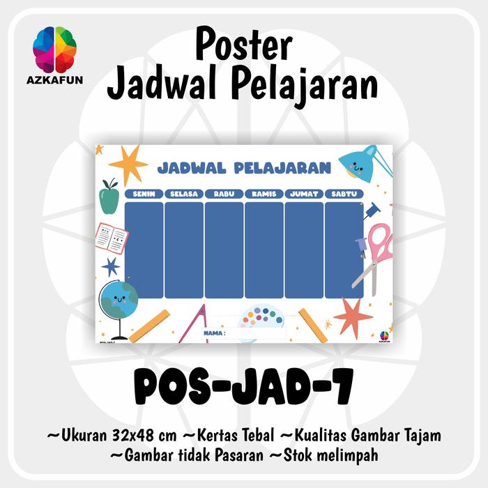 Gambar Poster JADWAL PELAJARAN AESTHETIC - jadwal pelajaran sekolah - POS-JAD-7 dari Big Fan Shop undefined Tokopedia