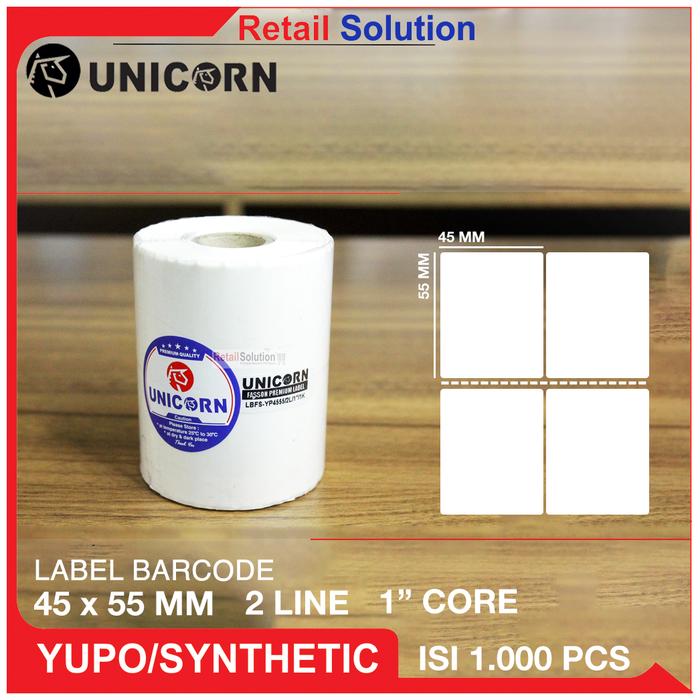 Gambar Stiker Barcode Label YUPO Synthetic - 45x55 mm / 45x55mm / 45 x 55 mm dari Retail Solution_NEW undefined Tokopedia