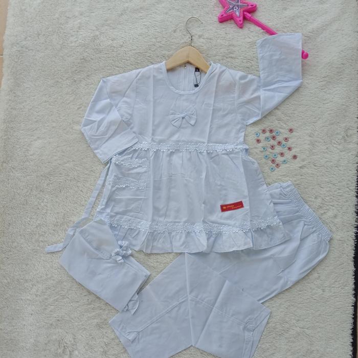 Gambar Setelan Baju muslim Putih Anak Perempuan Manasik haji Anak Fashion Muslim Anak Sd Tk putih - Putih, S dari JIHANmoeslim undefined Tokopedia