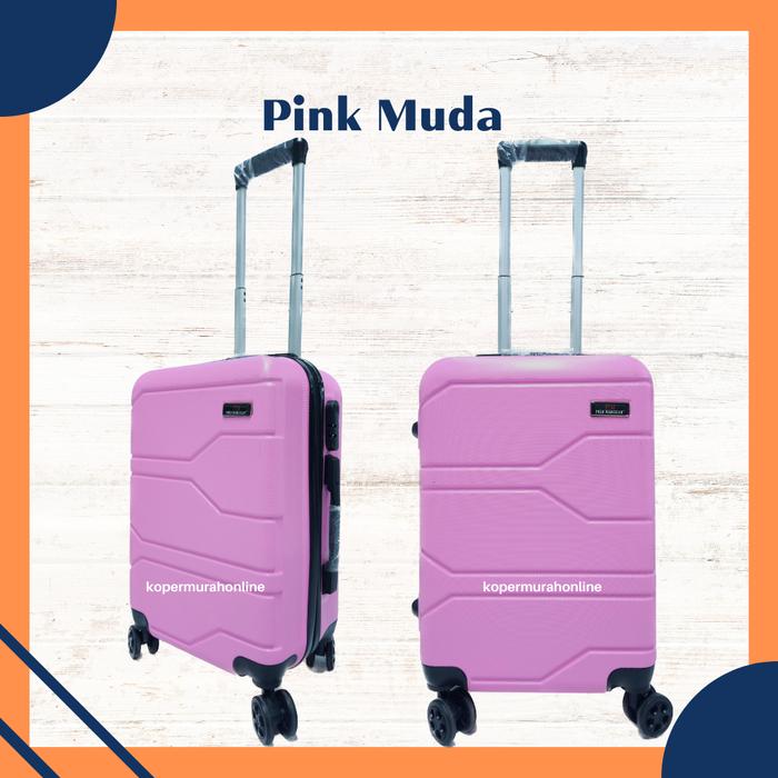 Gambar Koper 20 inch fiber murah Polo Twin koper kabin tas travel - Pink Muda dari Votrevalise Shop undefined Tokopedia