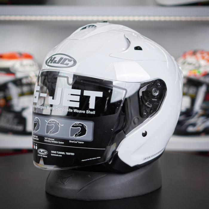 Jual Helm HJC FG JET White Solid Halface Original NOT KYT Kota