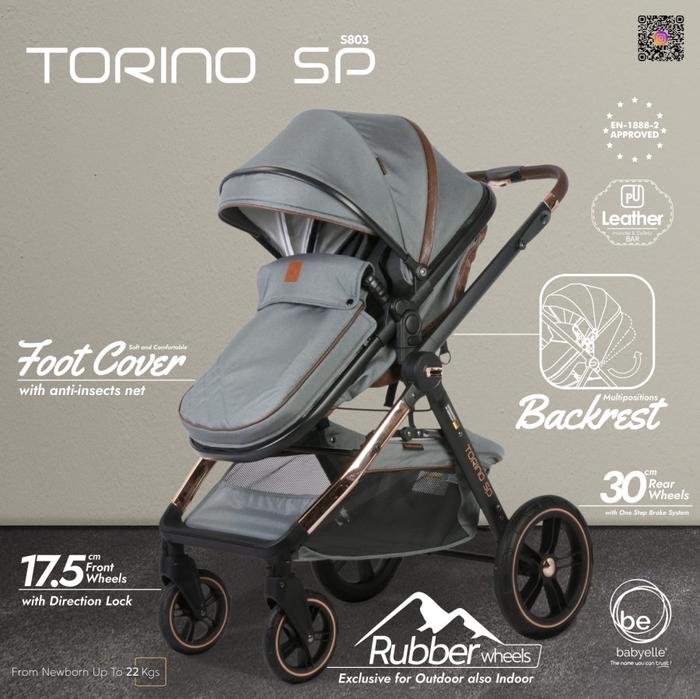 Gambar Strollers Babyelle Torino SP / Kereta Dorong Bayi - GREY, NON BUBBLE dari Tembem Baby Mart undefined Tokopedia