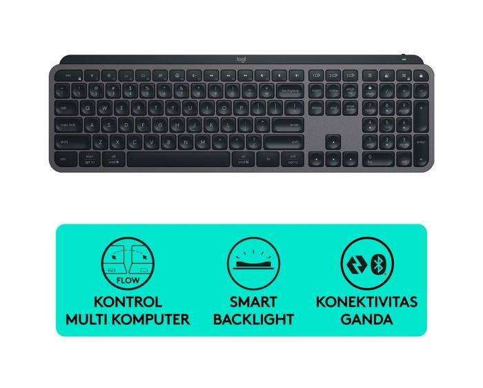 Gambar Logitech MX Keys S Keyboard Wireless Bluetooth Multi Device - Graphite dari API-Mart undefined Tokopedia