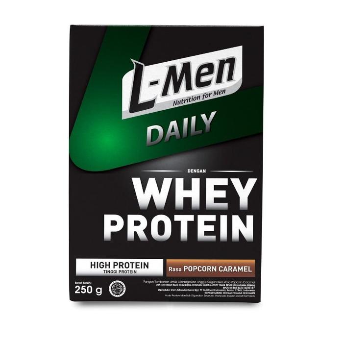 Gambar L-MEN DAILY WHEY PROTEIN POPCORN CARAMEL 250 GRAM dari Toserba AW undefined Tokopedia