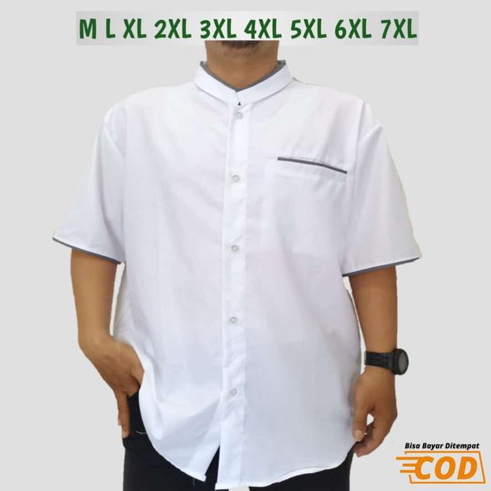 Gambar Al Hakam baju koko terbaru pria dewasa jumbo big size oversize polos - Putih, 3XL dari BAJU KOKO PRIA JUMBO undefined Tokopedia