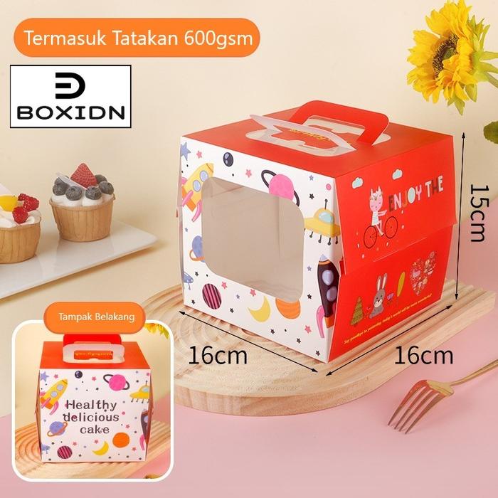 Gambar Box Kue 16x16 x15cm Dus Kue Kotak Kue Tart Box Kue Ultah Sovenir Ultah - Planet Merah dari Boxidn undefined Tokopedia