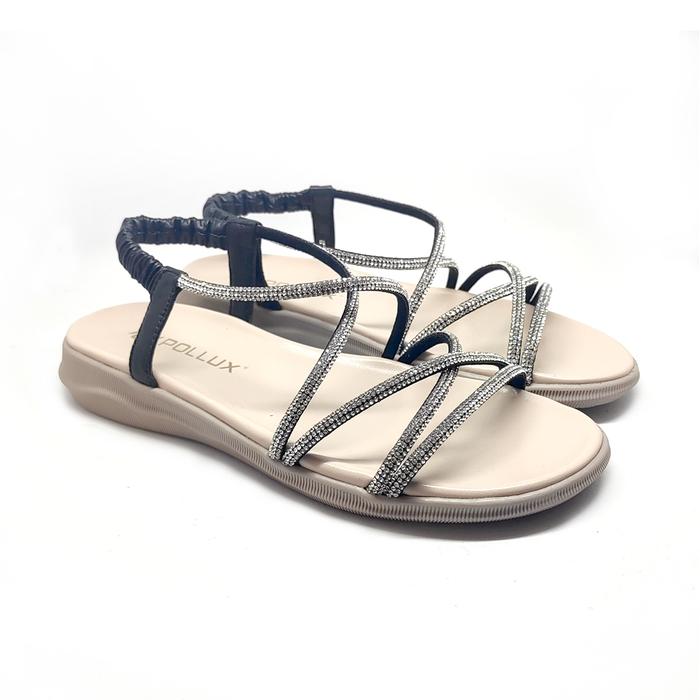 SEPATU SANDAL WANITA SANDAL FLAT POLLUX Hitam, 36 di Happy Shoes  Tokopedia