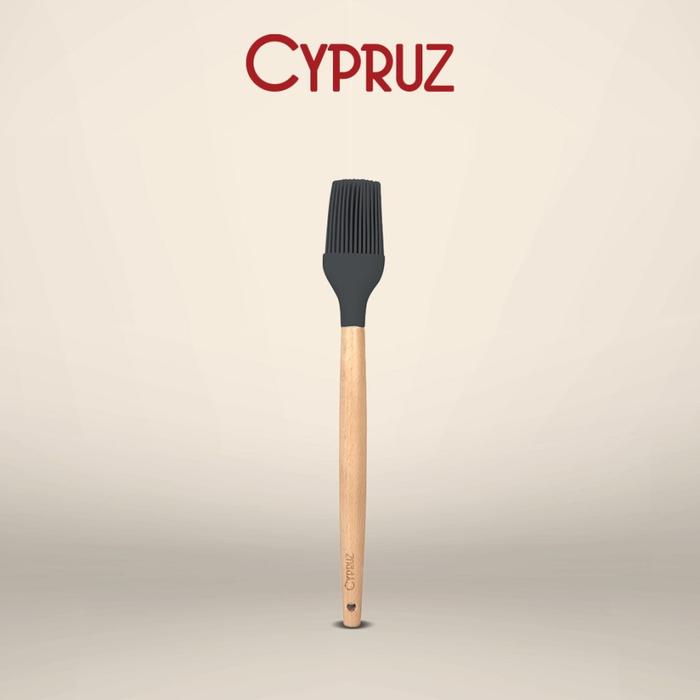 Gambar SPATULA CYPRUZ Utensil Turner Lubang - Gagang Kayu Kepala Silicone ANTI LELEH ANTI LUMER - BASTING BRUSH, Hijau dari TOKO JAWA ELECTRIK undefined Tokopedia