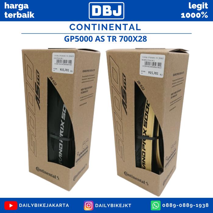 BAN LUAR CONTINENTAL GP5000 AS TR 700X28 TUBELESS READY CREAM