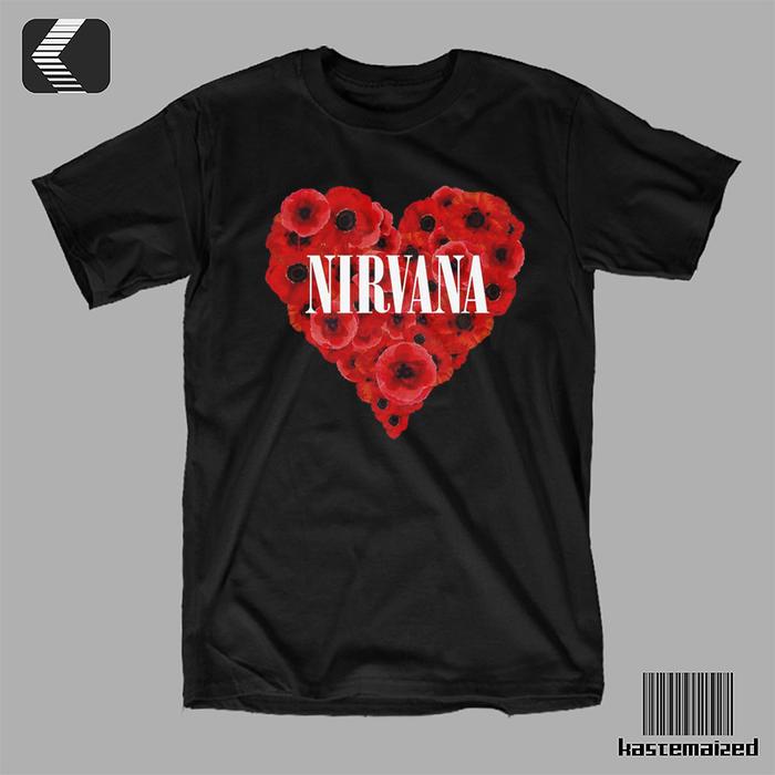 Jual Kaos Band Nirvana Heart Flowers Kota Bandung