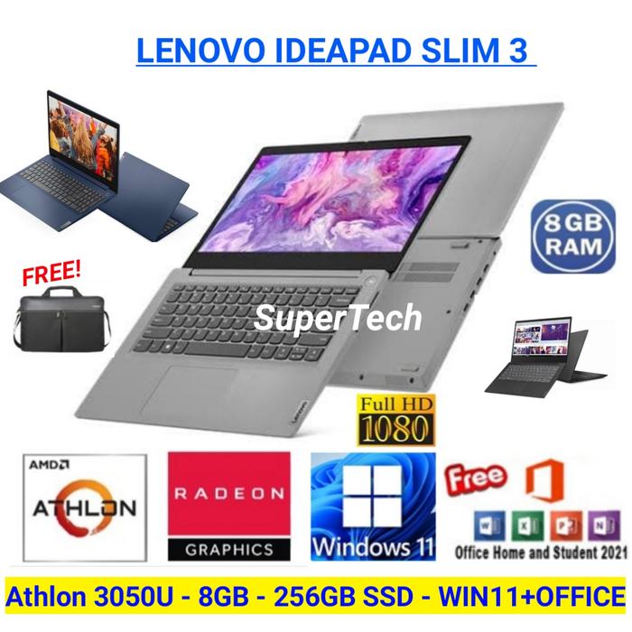 LENOVO IDEAPAD SLIM AMD ATHLON 3050|SSD 256GB|RAM 4GB|14