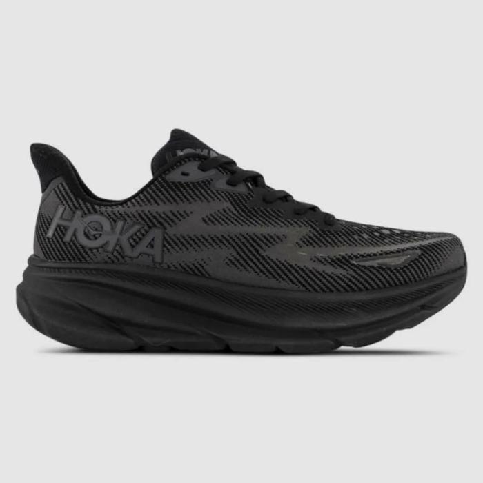 Gambar HOKA CLIFTON 9 ORIGINAL FULL BLACK MEN'S RUNNING SHOES IMPORT QUALITY - FULL BLACK, 39 dari ADIBAR STORE undefined Tokopedia