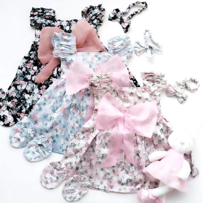 Gambar Leslie Big Ribbon Dress 3 - 12 bulan - Biru Muda dari Sevenbrightbabystore undefined Tokopedia