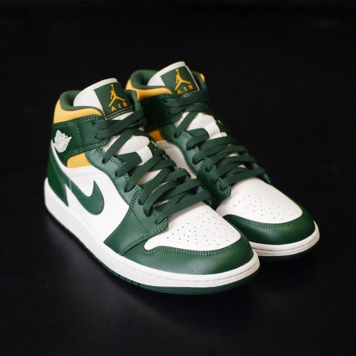 Promo Nike Air Jordan Mid Noble Green Yellow 100% ORIGINAL