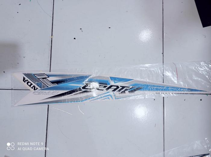 Gambar Striping standar ori Honda Beat Fi Sticker Beat Fi standar - Putih Biru dari STAINLESS SEDOTAN YESS undefined Tokopedia