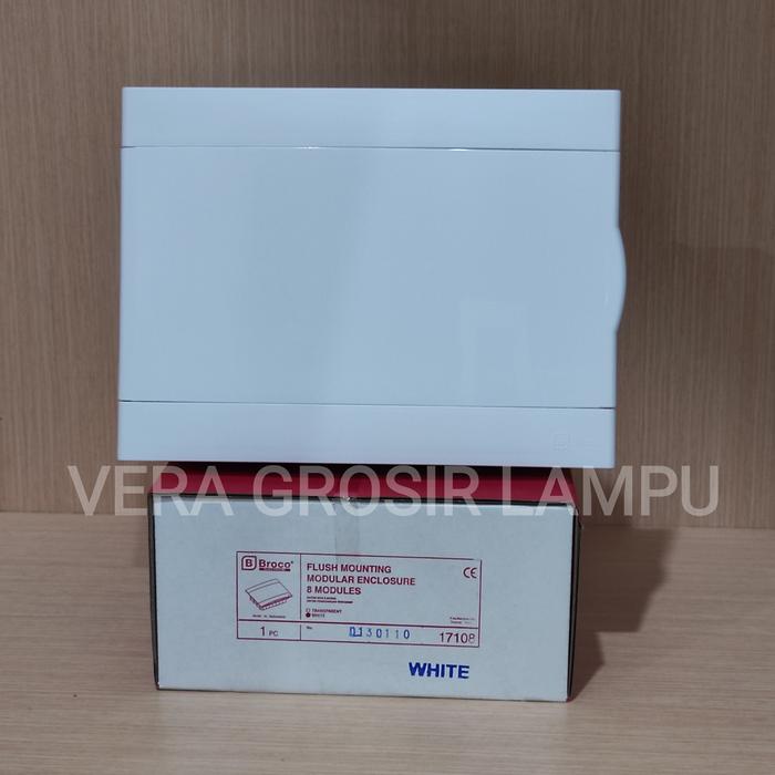 Gambar Box mcb Broco 8 grup 17108 inbow tanam tembok / Box mcb 8 grup Broco - 17108 putih dari Vera grosir lampu electric undefined Tokopedia