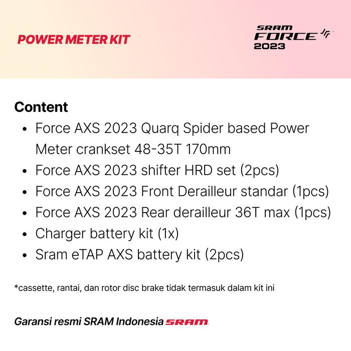 Gambar Groupset Sram Force AXS D2 2x12 Speed Disc Brake - POWER METER KIT dari Acelane bike undefined Tokopedia