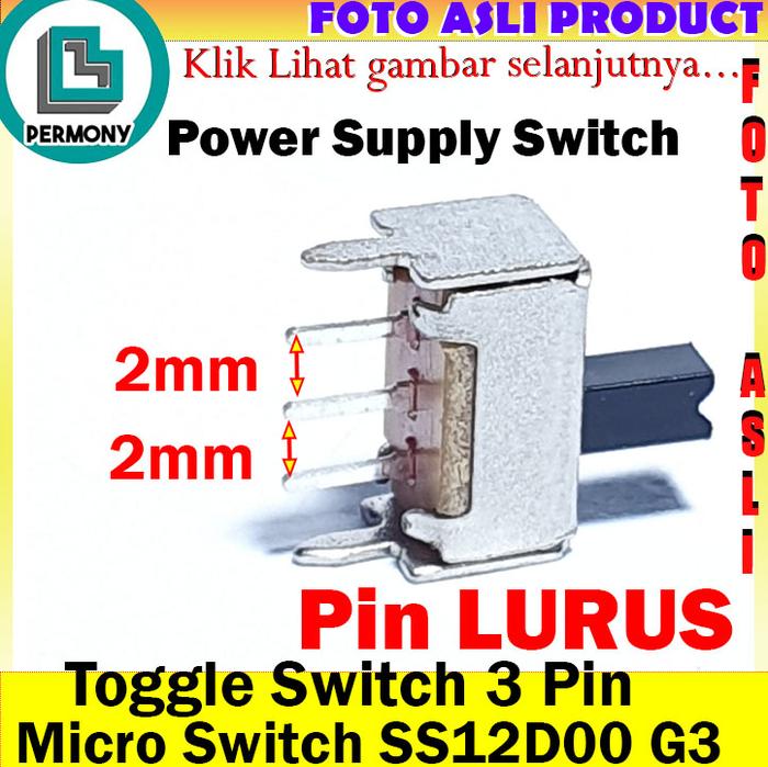 Gambar SS12D00 G3 Saklar Geser Toggle Switch 3 Pin Micro spdt - Lurus dari Permony Store undefined Tokopedia