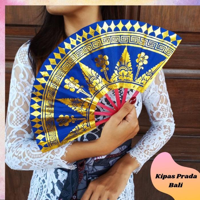 Gambar Kipas Prada Bali polos tari souvenir oleh-oleh fan plain dance souvenir gifts - Navy dari Dandelion Stores undefined Tokopedia