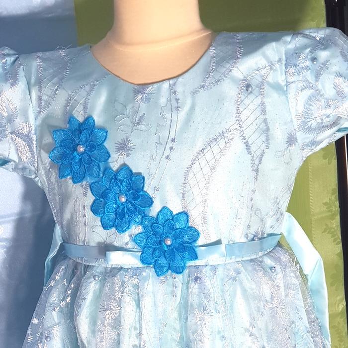 Gambar baju anak grosir murah pesta ulang tahun dress perempuan cantik mewah - Biru Muda, 8 dari gaunkids undefined Tokopedia