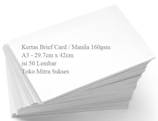 Gambar A3+ Kertas Brief Card - BC - Kertas Manila 160GSM A3+ isi 50 Lembar - A3 dari Toko Mitra Sukses undefined Tokopedia