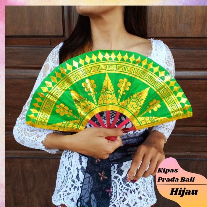 Gambar Kipas Prada Bali polos tari souvenir oleh-oleh fan plain dance souvenir gifts - Hijau dari Dandelion Stores undefined Tokopedia
