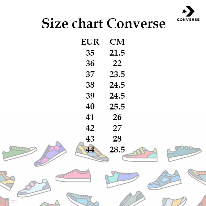 Ukuran Sepatu Converse Chuck Taylor Sizing Chart Ukuran Sepatu