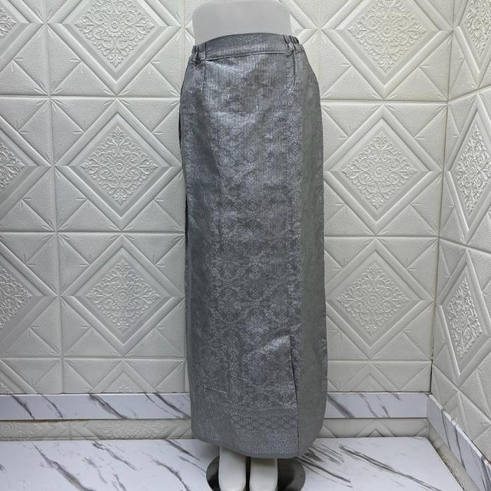 Gambar rok span songket palembang - songket modern -rok span - abu silver, size XXL dari ardana_Kebaya undefined Tokopedia