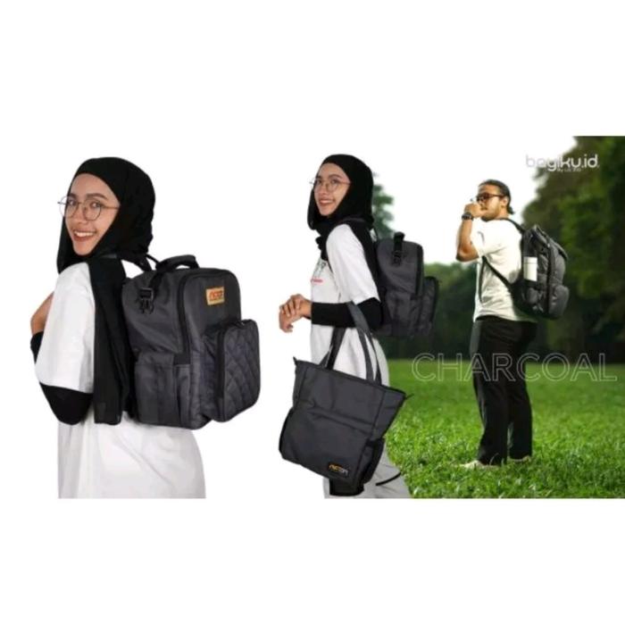 Gambar Bayiku.id Diaper Bag Tote Todibag dan Minimax Ransel - Tas Popok Bayi - Charcoal, TOTE dari Aurel Babyshop undefined Tokopedia
