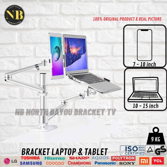 Gambar bracket breket braket stand laptop dan tablet holder multifungsi. - LAPTOP & TABLET dari NB NORTH BAYOU BRACKET TV undefined Tokopedia