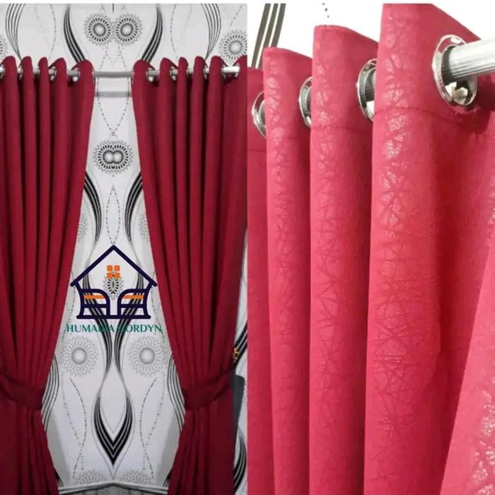 Gambar gorden blackout gordyn jendela minimalis hordeng polos tirai pintu - maroon, 140 x 230cm dari GORDEN MODERN undefined Tokopedia