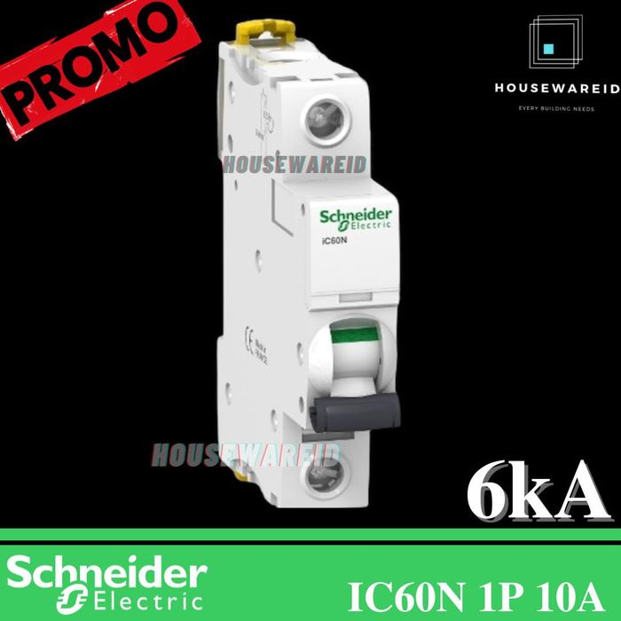 Gambar MCB Schneider Acti9 iC60N 1 Phase 10 Ampere Original SNI, 1p 10a 1pole dari HousewareIDx undefined Tokopedia