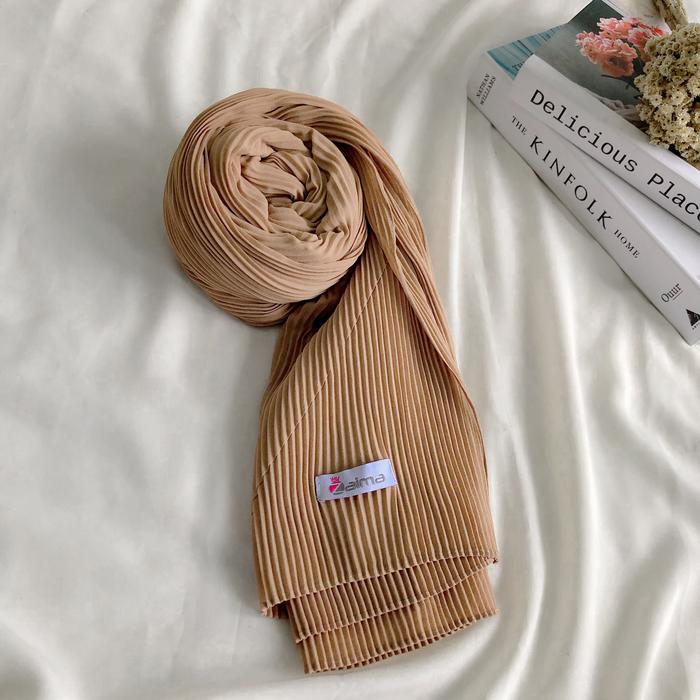 Gambar Pashmina Plisket Syar'i Jumbo 180 x 120 Cerutti Babydoll Premium Amira - Butter dari Zaima_NEW undefined Tokopedia