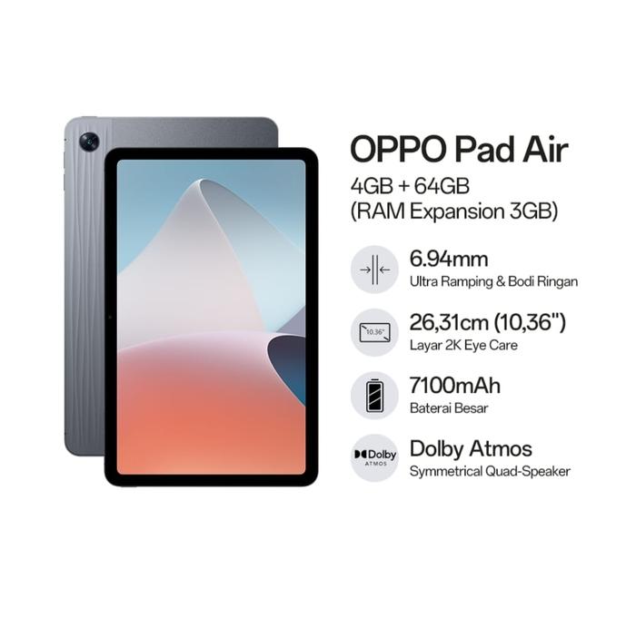 Gambar Oppo Pad Air 4/128 Garansi Resmi - 64GB dari GadgetCo. undefined Tokopedia