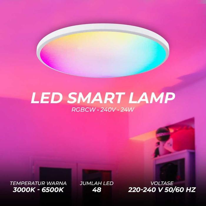 Gambar 24W RGBCW Lampu Plafon Plapon Rumah Kamar Minimalis LED Smart Lamp - Putih dari HASIBU undefined Tokopedia