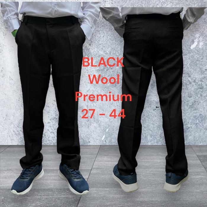 Gambar Celana Kerja Pria Slim Fit bahan Wool big size-Celana Kerja pria jumbo - Hitam, 37 dari grosir fashion pria_NEW undefined Tokopedia