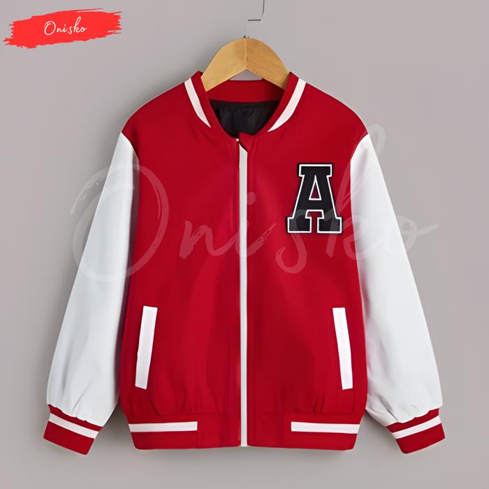 Gambar Jaket Varsity Anak Merah Putih Inisial B Terbaru Bisa Custom Inisial - Merah Putih, 2 dari Makira id undefined Tokopedia