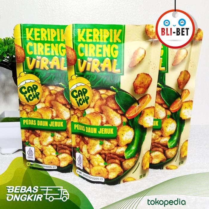 Gambar Makanan Ringan Cemilan Keripik Cireng Viral 50gr - Pedas D.Jeruk dari BLIBET undefined Tokopedia
