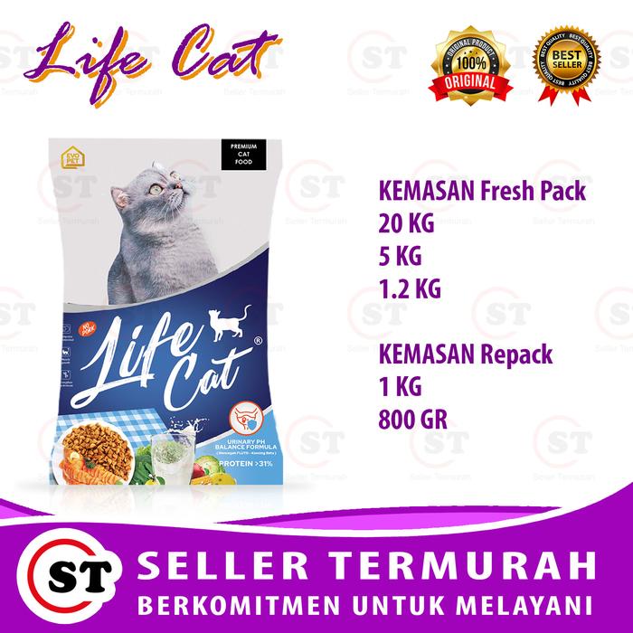Gambar Life Cat 1 Kg Adult / Kitten Makanan Kucing Kering 1kg no Maxi - LIFE CAT 800 GR dari SellerTermurah Shop undefined Tokopedia