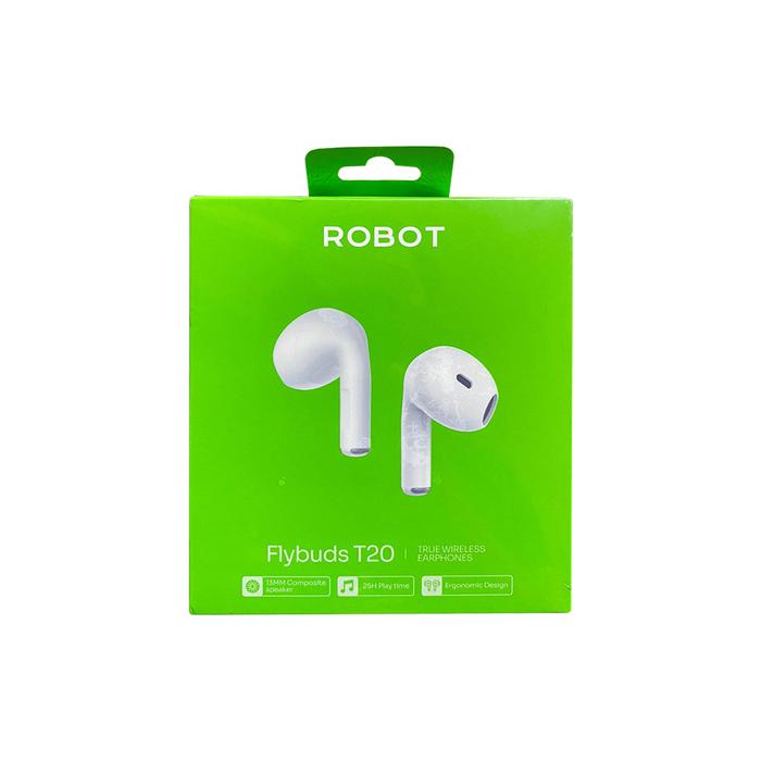 Gambar Earphone ROBOT Flybuds T20 bluetooth 5.3 True wireless - White dari Blessing Computer Bali undefined Tokopedia
