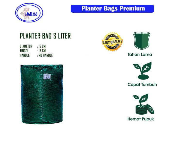 Gambar Planter Bag Liter Pot Planterbag Tanaman Taman Besar Sedang Premium - 3 Liter, Hijau dari uni88shop undefined Tokopedia