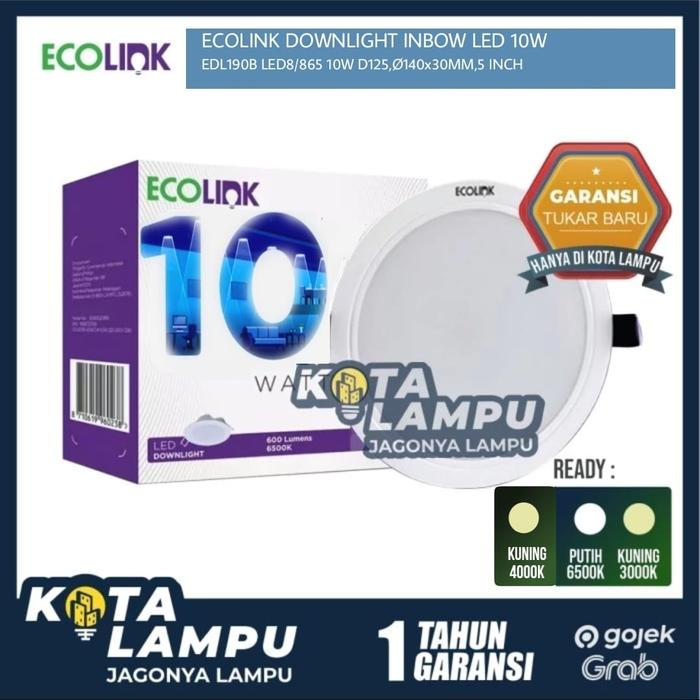 Gambar Lampu Downlight LED Panel Inbow ECOLINK 10 Watt 10w w 10watt Slim SNI - Putih 6500K dari KOTA LAMPU undefined Tokopedia