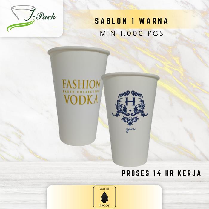 Jual PAPER CUP 12 OZ COLD/DPE (TALL) POLOS + LID BENING + SABLON 1 ...