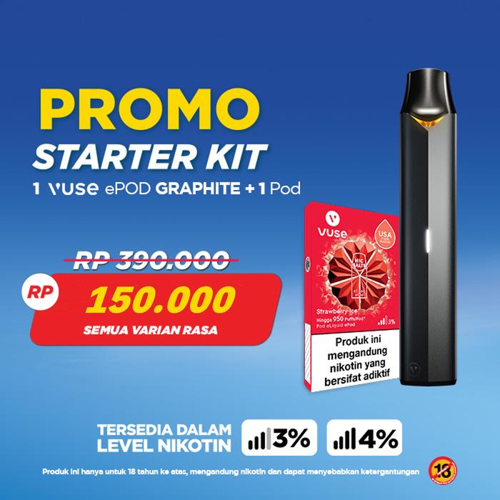 Gambar VUSE EPOD2 STRARTER KIT GRAPHITE BUNDLING DEVICE + CATRIDGE EPOD 2 - WATERMELON 3% dari Golden Electronic undefined Tokopedia