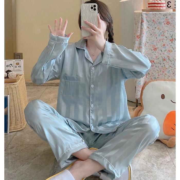 Gambar BAJU TIDUR EXCLUSIVE PIYAMA WANITA SATIN SUTRA ORGANIC TENCEL IMPORT - ST 30 dari MASQULIN undefined Tokopedia