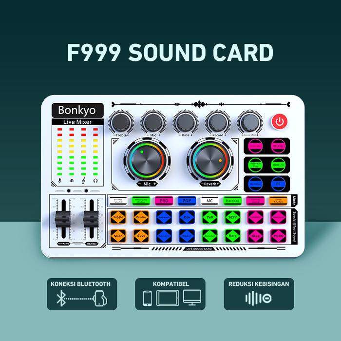 Gambar SoundCard F999 Bluetooth compatible External Wireless DJ Mixer - Putih dari Homeeasy undefined Tokopedia